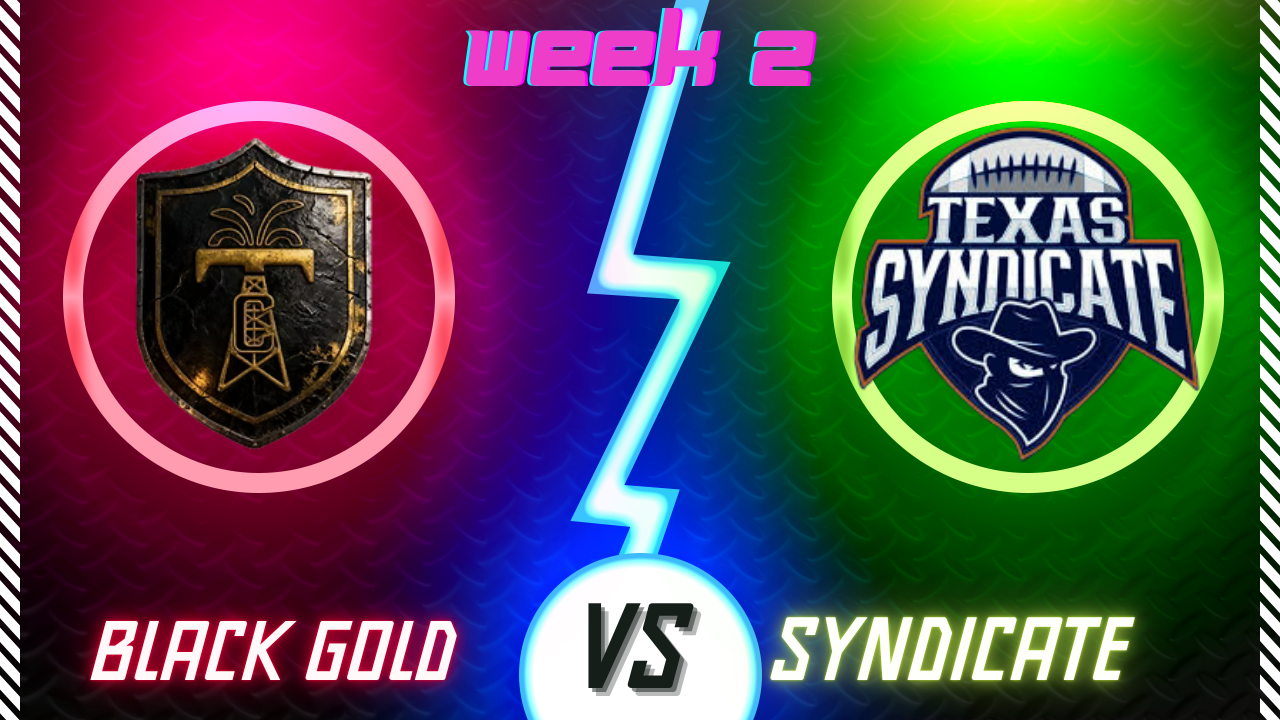 Texas Syndicate Set to Clash with Tall City Black Gold in Week 2 Southern Division Showdown